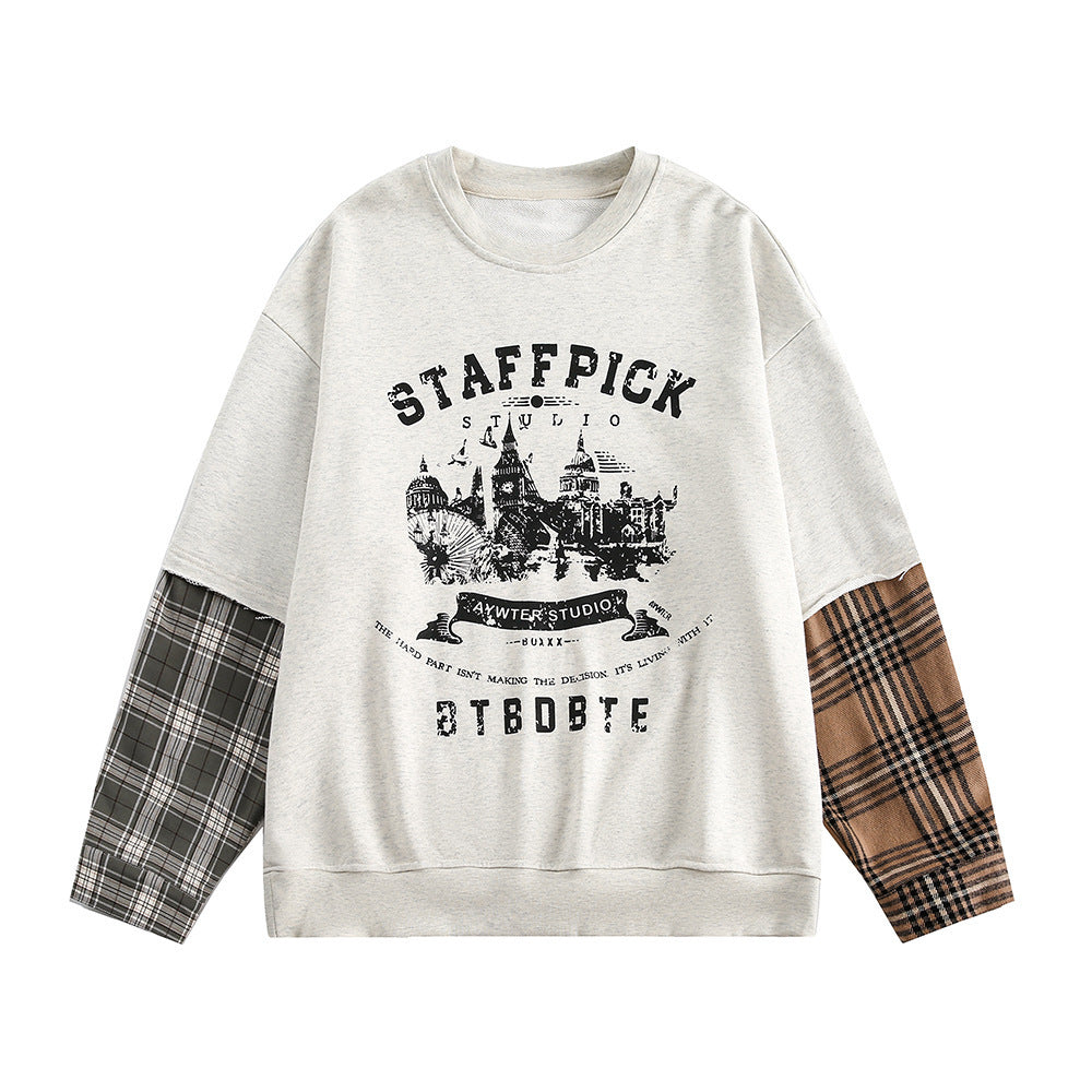 Retro City Printed Crew Neck Sweatshirt Men