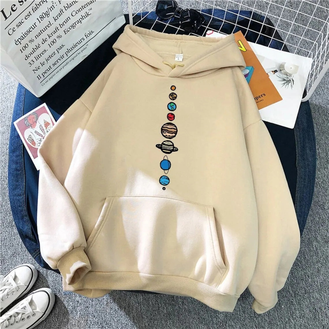 Multicolor Anime Men And Women Loose Hooded Sweatshirt