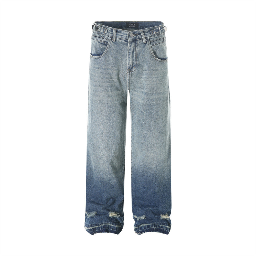 Gradient Denim Straight-leg Trousers Men