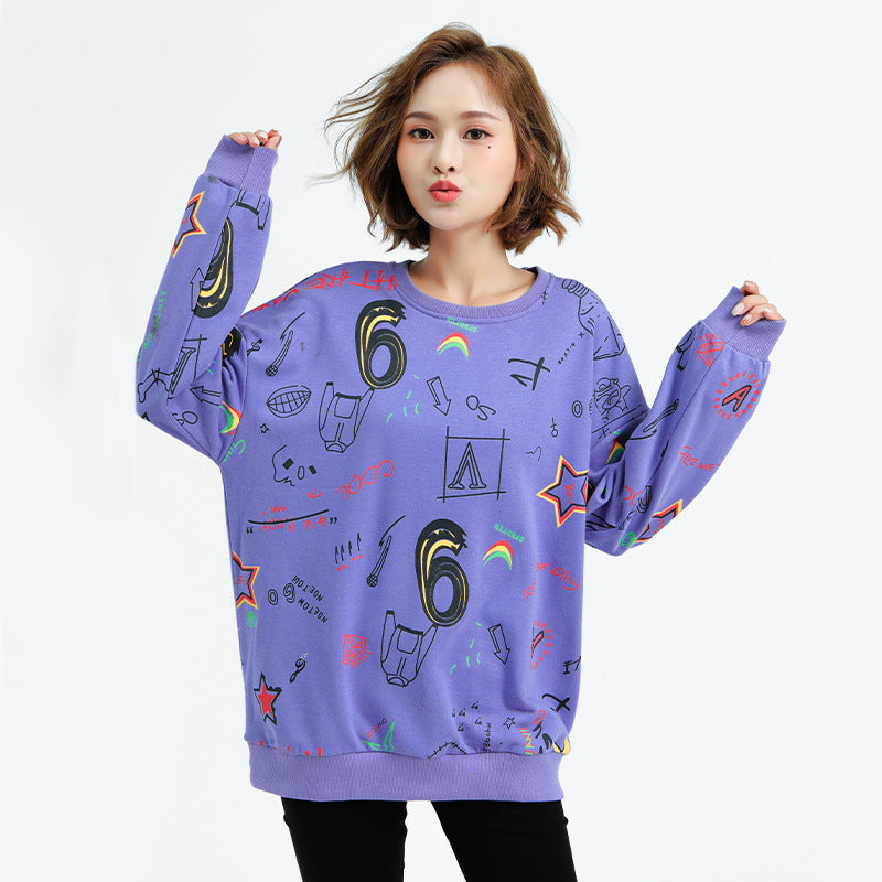 Women's hoodie hoodie casual casual loose round