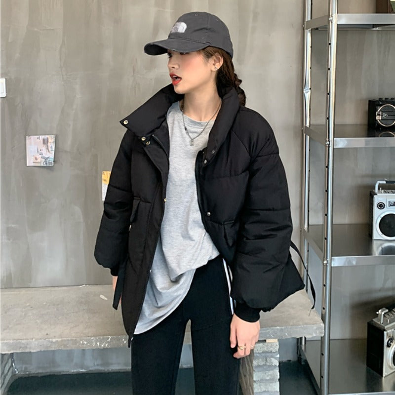Parka Jacket Women's Autumn Winter New Style Korean Loose Warm and Hand Stuffed Bread Female Trend