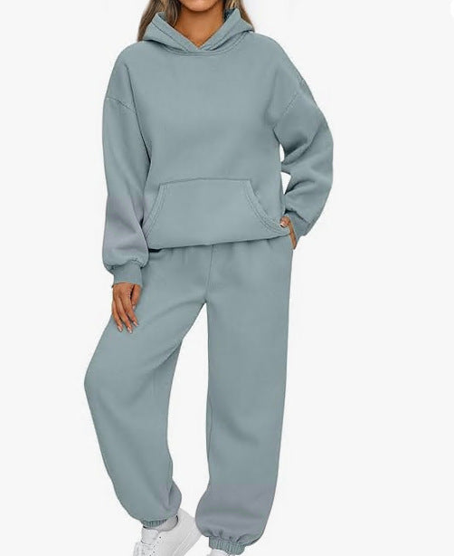 Autumn And Winter New Women's Casual Hooded Sportswear Long Pajama Set