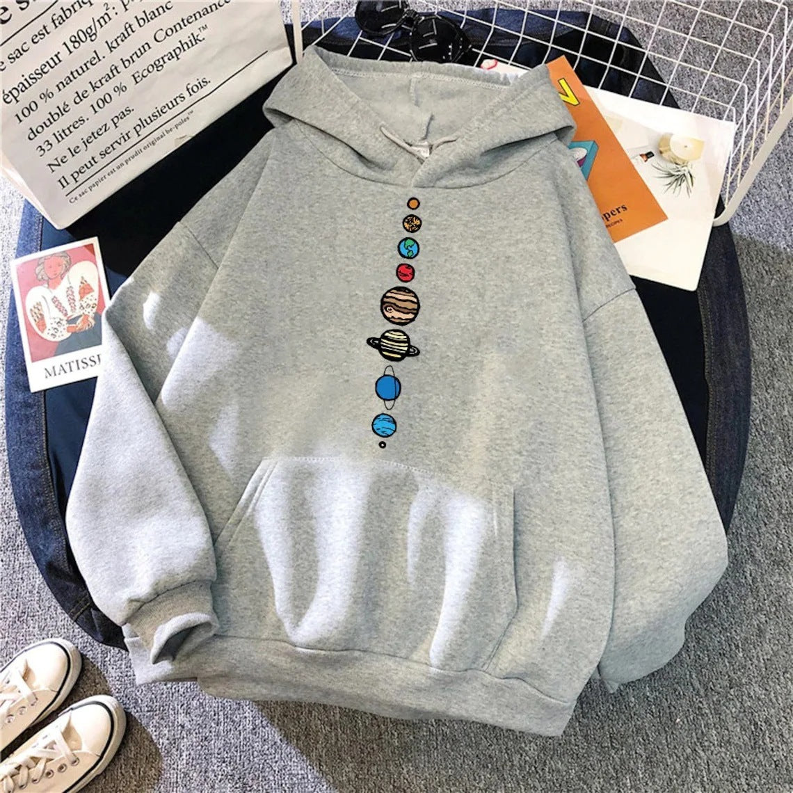 Multicolor Anime Men And Women Loose Hooded Sweatshirt
