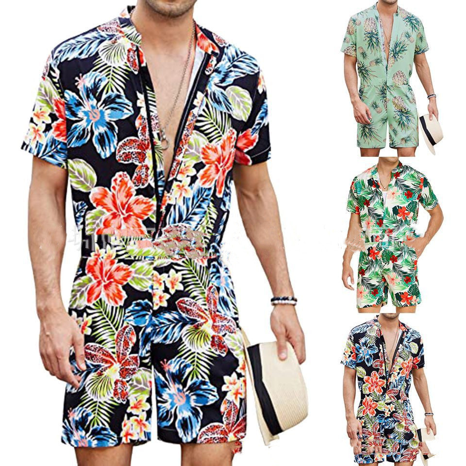 Casual Loose Digital Summer Beach Shorts Men