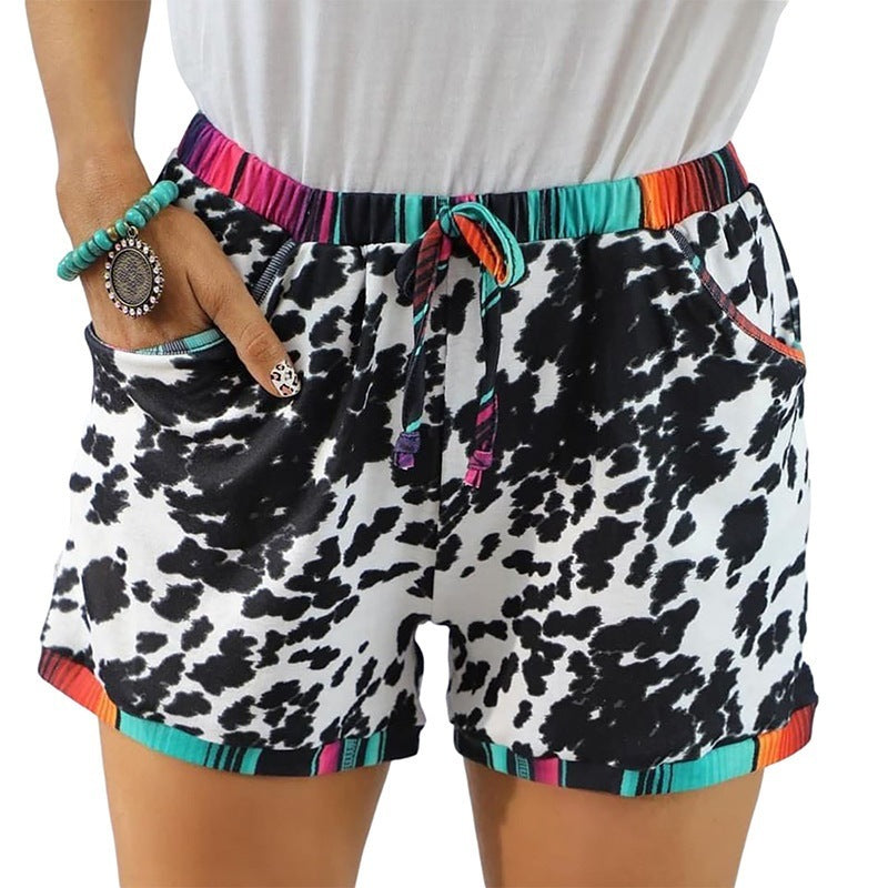 Leopard Print Sports Casual Shorts For Women