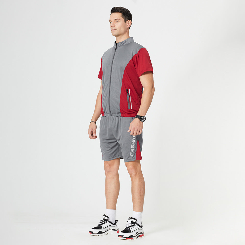 Color Matching Suit Men's Casual Sports Plus Size