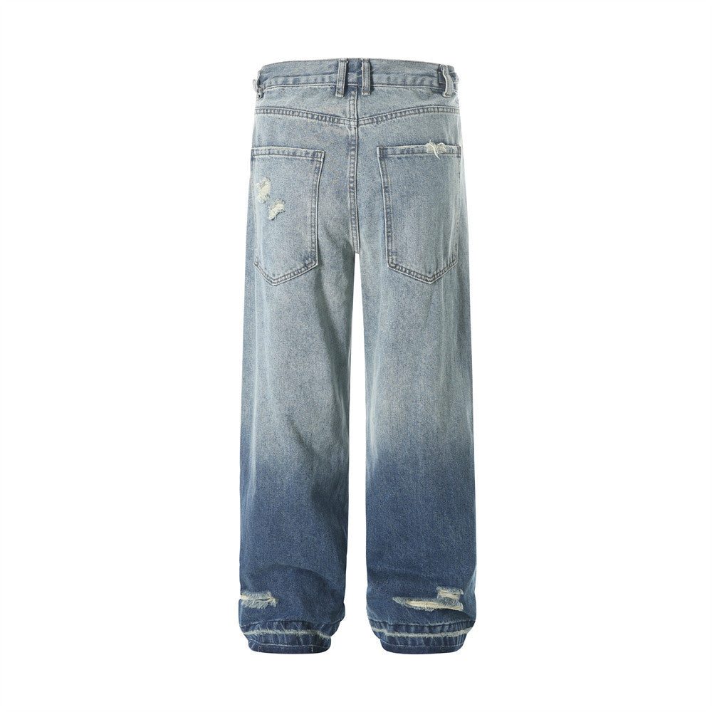 Gradient Denim Straight-leg Trousers Men