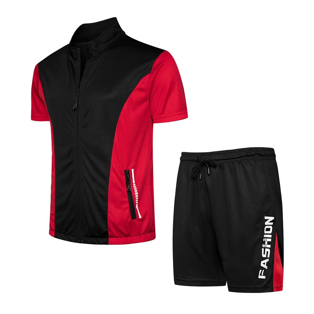 Color Matching Suit Men's Casual Sports Plus Size