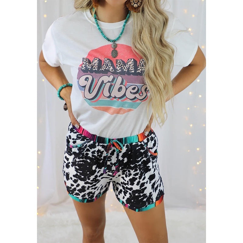 Leopard Print Sports Casual Shorts For Women