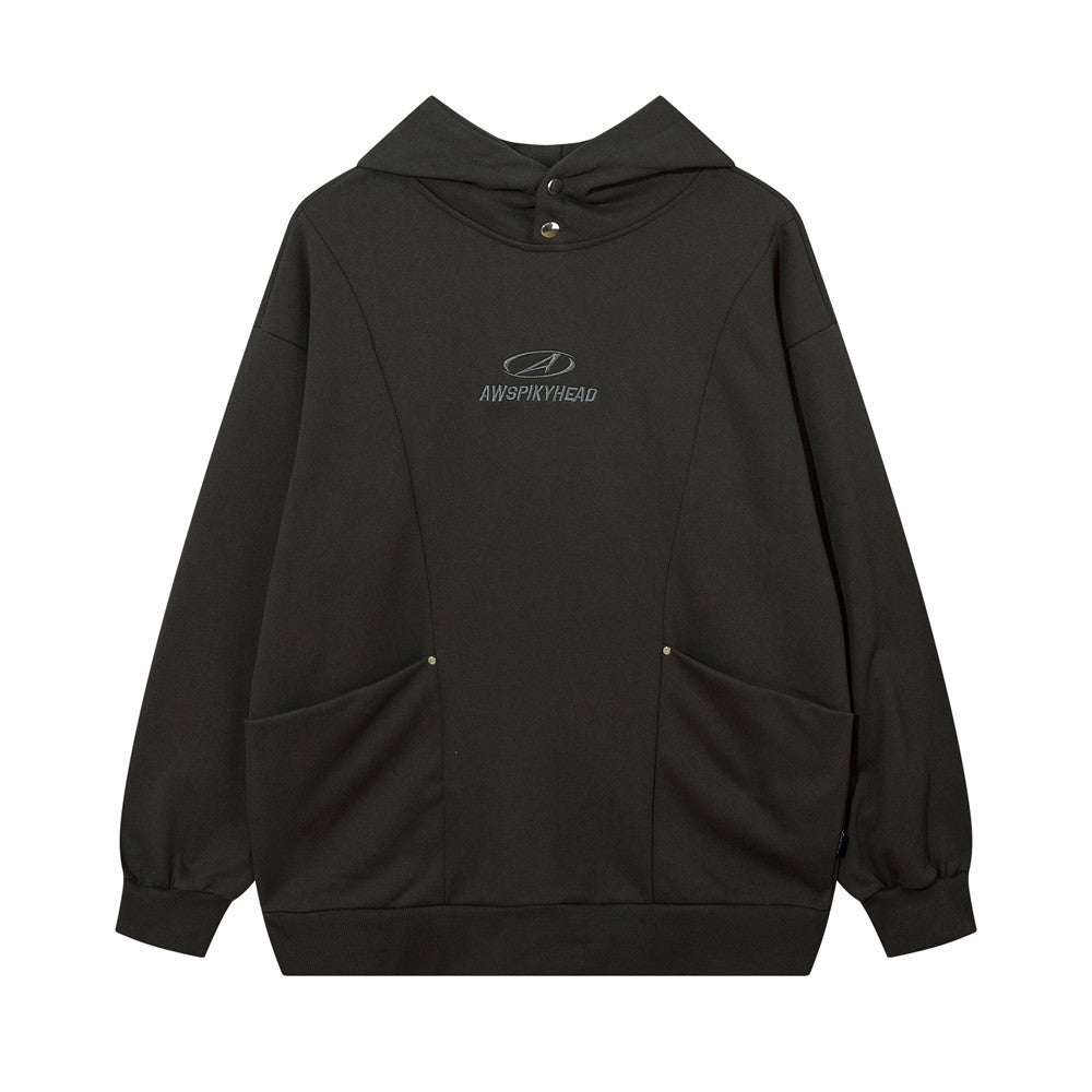 Simple Embroidery Letter Pullover Sweatshirt Men