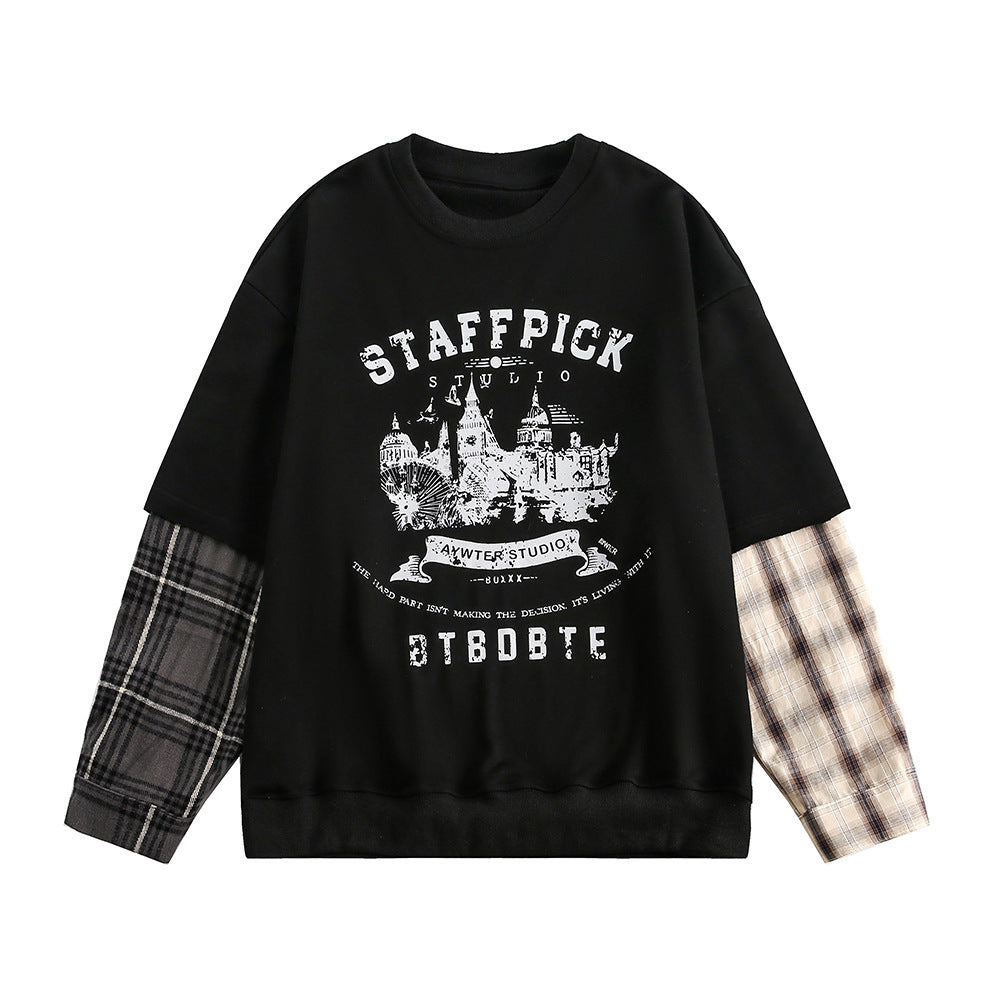 Retro City Printed Crew Neck Sweatshirt Men