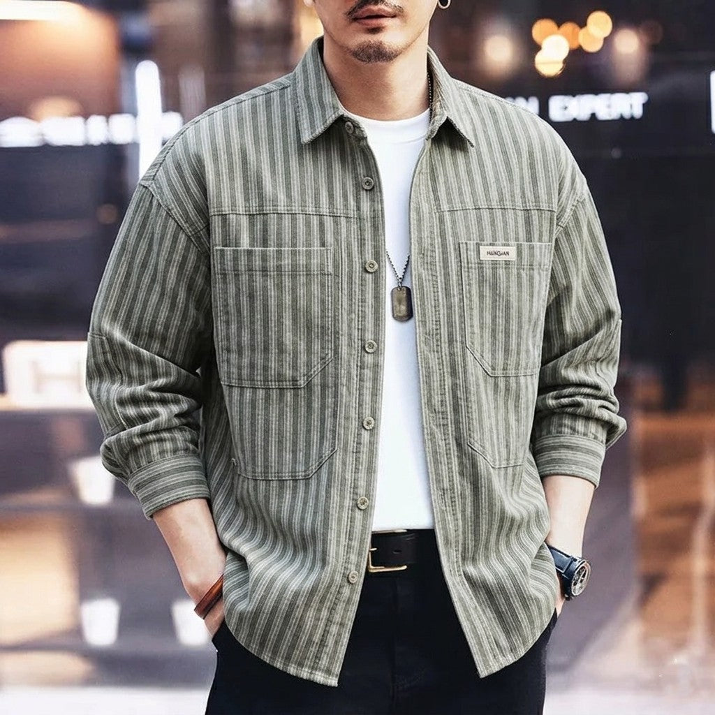 CLEAN STRIPE BUTTON-UP SHIRT