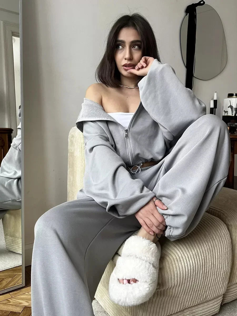 Hoodies Pant Two Piece Sets Women Tracksuit Set Autumn Pant Set Jogger Y2k Sweatshirts Sports Elastic Waist Pants Matching Sets