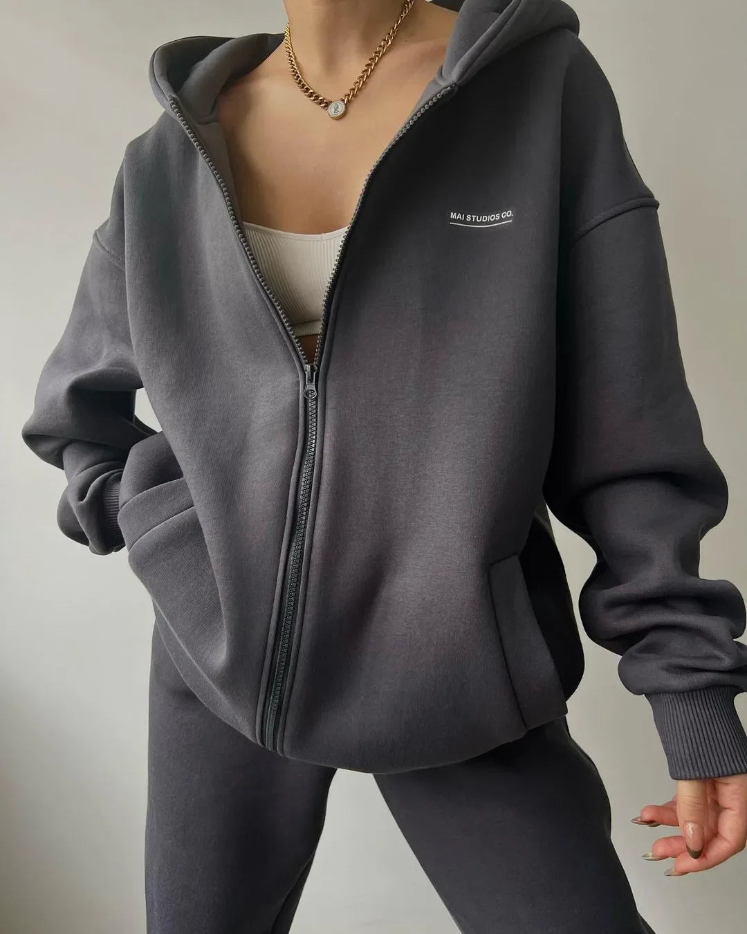 Women's Tracksuit Suit Autumn Fashion Warm Hoodie Sweatshirts Two Pieces Oversized Solid Casual Hoody Pullovers Long Pant Sets