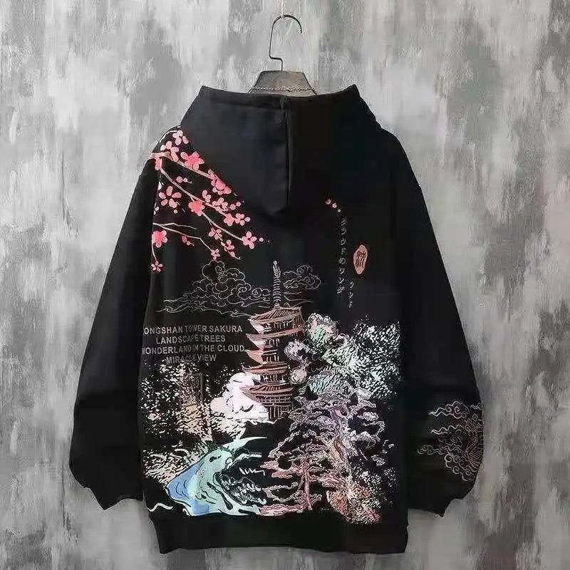 Black Tops Anime Graphic Essentials Hoodies Woman Aesthetic Korean Fashion Cute Hooded Sweat-shirts Streetwear Hoodie for Women