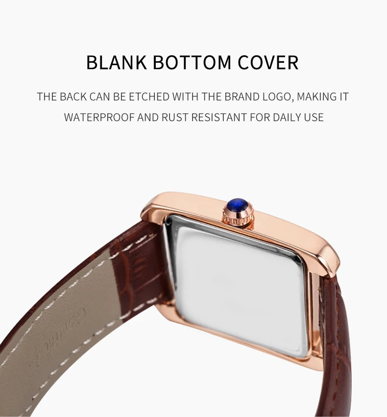 Square Quartz Watch Tank Men