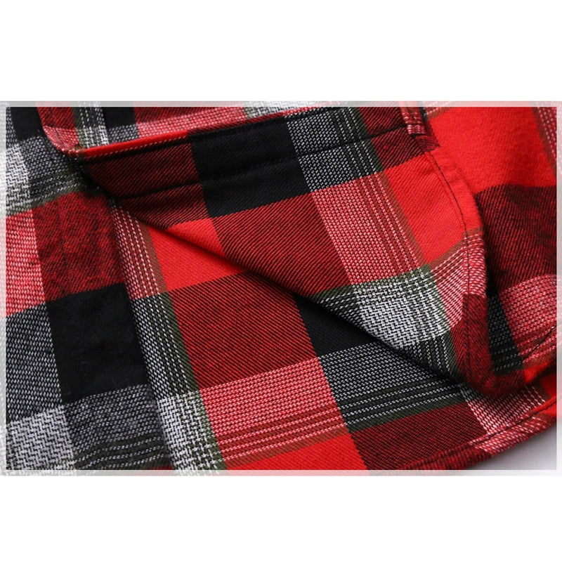 Striped Plaid Short Sleeved Shirt Men's Single-breasted Square Collar Cotton Shirts Summer Fashion Casual Camisa Men Chemise 7XL