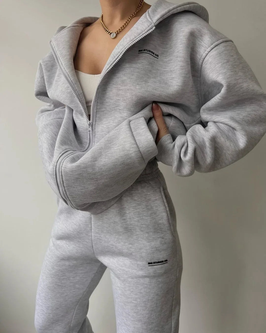 Women's Tracksuit Suit Autumn Fashion Warm Hoodie Sweatshirts Two Pieces Oversized Solid Casual Hoody Pullovers Long Pant Sets
