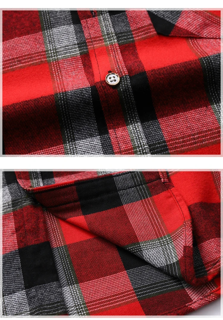 Striped Plaid Short Sleeved Shirt Men's Single-breasted Square Collar Cotton Shirts Summer Fashion Casual Camisa Men Chemise 7XL