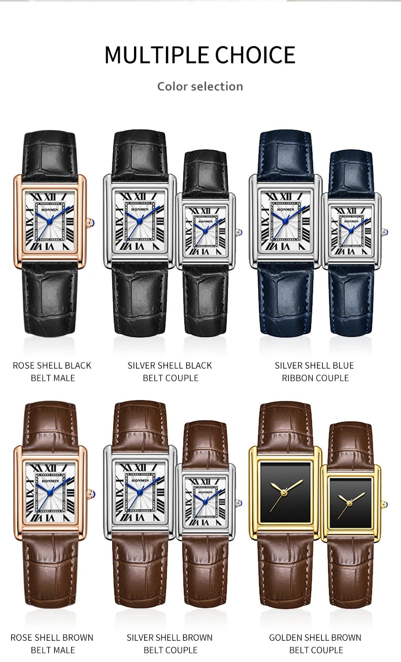 Square Quartz Watch Tank Men