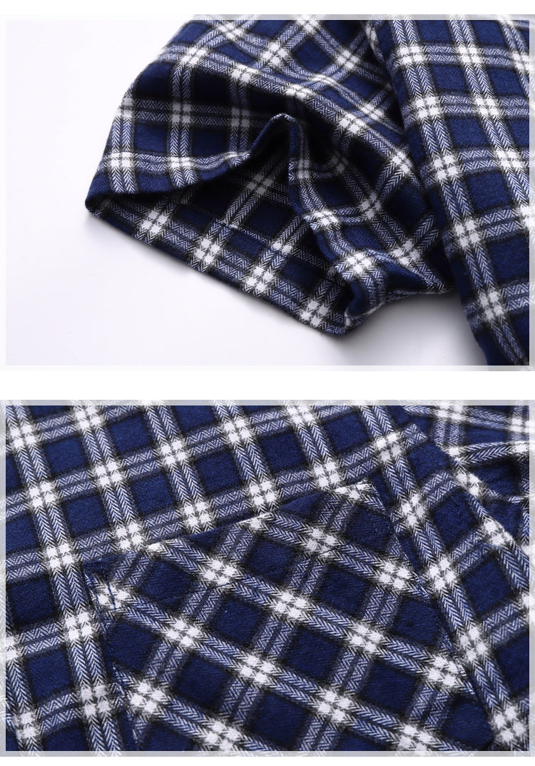 Striped Plaid Short-sleeved Shirt Men's Single-breasted Square Collar Cotton Shirts Summer Fashion Casual Camisa Men Chemise 7XL