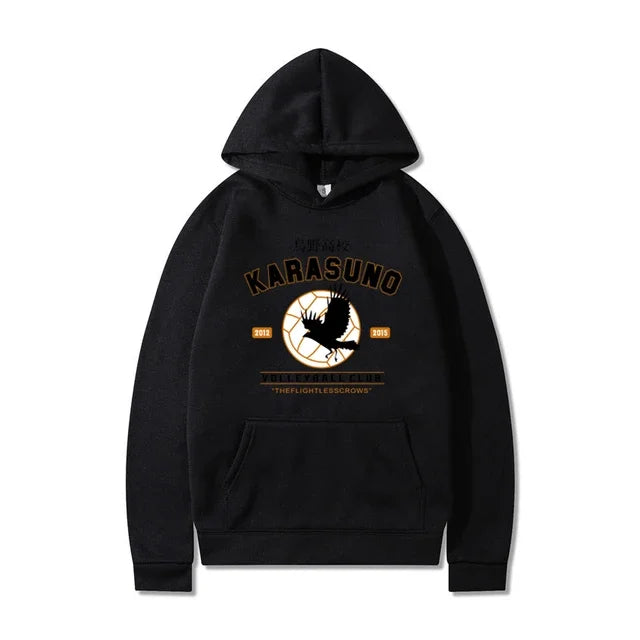 Men's Hoodies Cartoon Haikyuu Funny Japanese Anime Streetwear Harajuku Karasuno Fly High Graphic Sweatshirts Men Women Hoodies