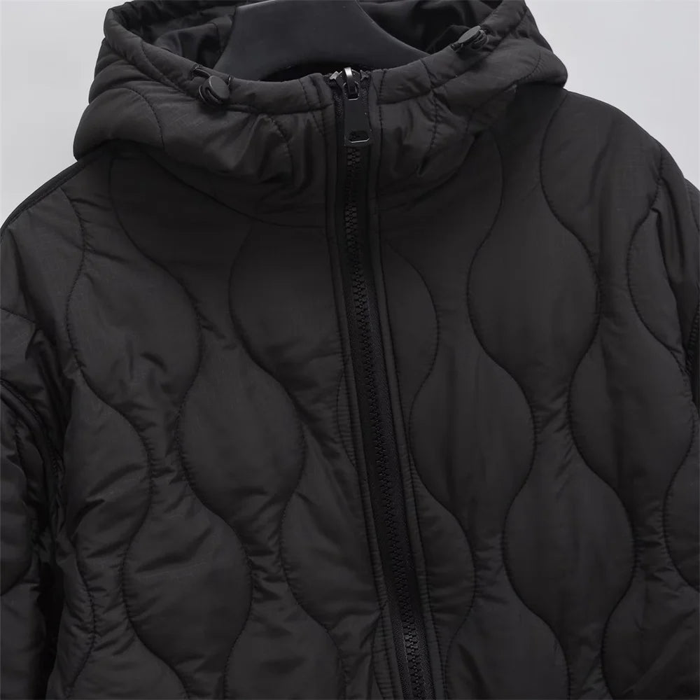UNIZERA 2023 Autumn/Winter New Product Women's New Fashion and Casual Versatile Stand up Collar Hooded Jacket Cotton Coat