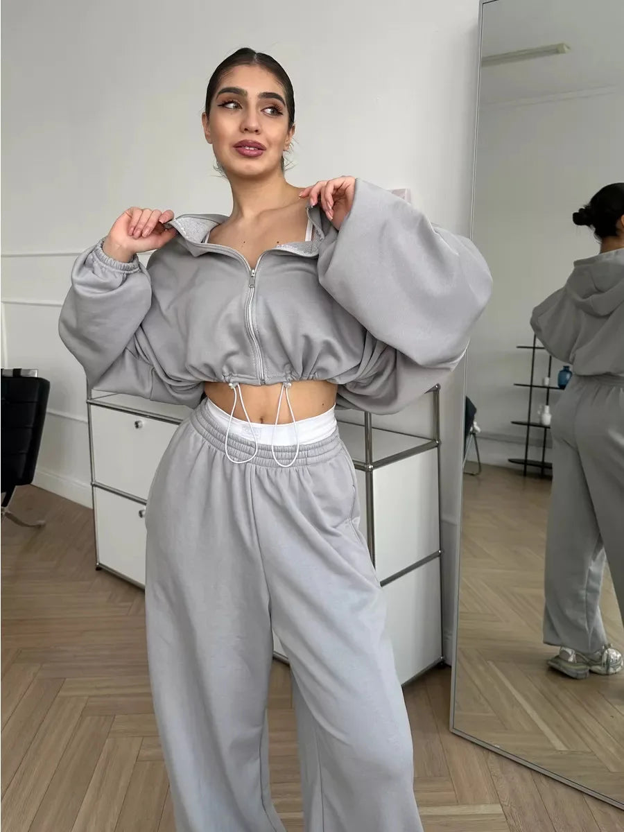 Hoodies Pant Two Piece Sets Women Tracksuit Set Autumn Pant Set Jogger Y2k Sweatshirts Sports Elastic Waist Pants Matching Sets