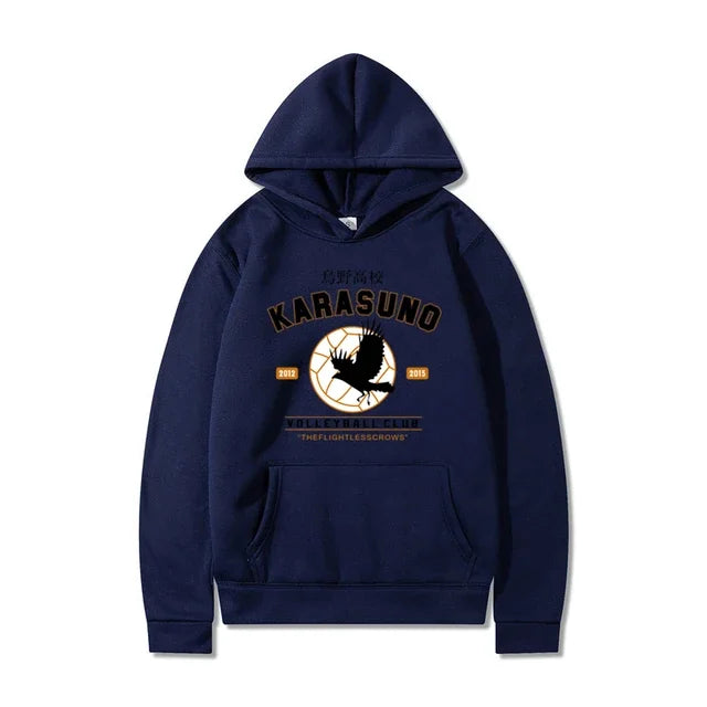 Men's Hoodies Cartoon Haikyuu Funny Japanese Anime Streetwear Harajuku Karasuno Fly High Graphic Sweatshirts Men Women Hoodies