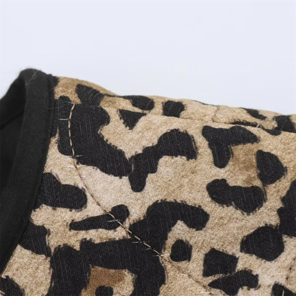 PB&ZA2024 Autumn New Women's Fashion Style Casual Loose Warm Versatile Animal Pattern Printed Cotton Jacket