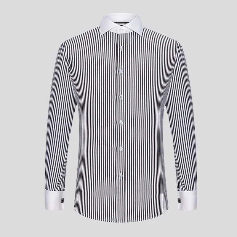 2023 French Cufflinks Suit Collar Korean Version Slim Fitting Shirt Long Sleeve Men's Tuxedo Party Wedding Shirts