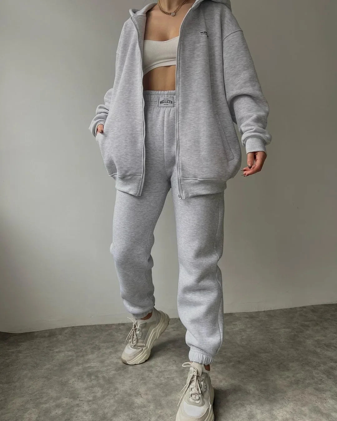 Women's Tracksuit Suit Autumn Fashion Warm Hoodie Sweatshirts Two Pieces Oversized Solid Casual Hoody Pullovers Long Pant Sets
