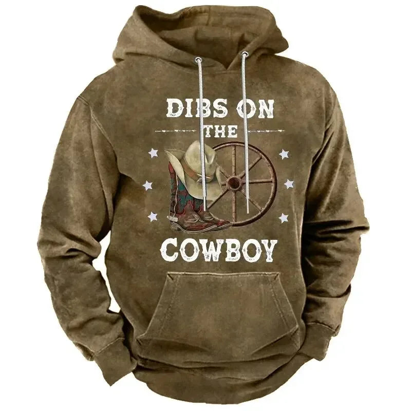 Vintage Men's Hoodie Yellowstone Park 3D Print Pullover Y2K Men's Tops Street Fashion Oversized Hoodie Casual Men's Clothing