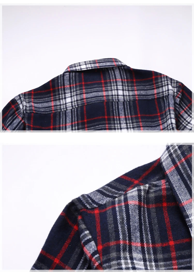 Striped Plaid Short Sleeved Shirt Men's Single-breasted Square Collar Cotton Shirts Summer Fashion Casual Camisa Men Chemise 7XL
