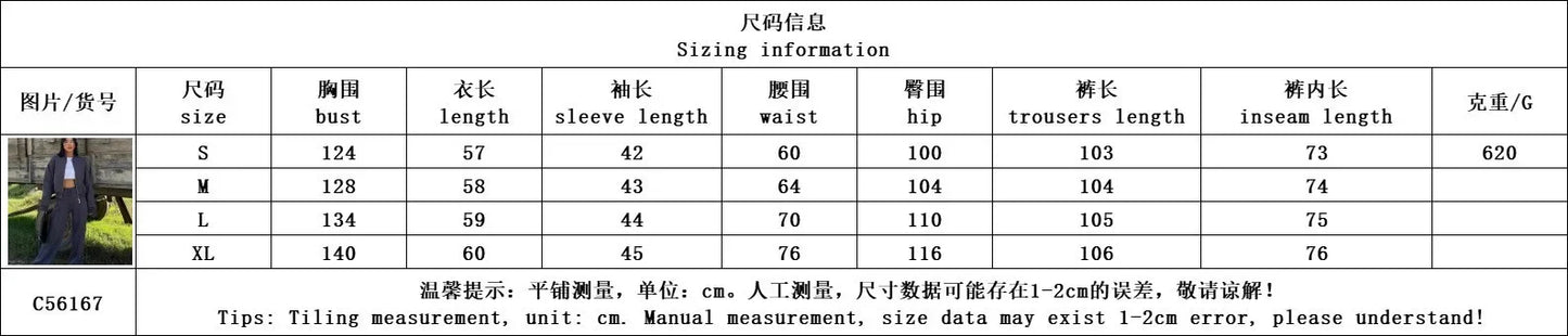 Autumn Winter Jacket Pant Two Piece Sets Women Pant Set Tracksuit Jogger Y2k Sweatshirts Sports Elastic Waist Pants Matching Set