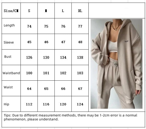 Women's Tracksuit Suit Autumn Fashion Warm Hoodie Sweatshirts Two Pieces Oversized Solid Casual Hoody Pullovers Long Pant Sets