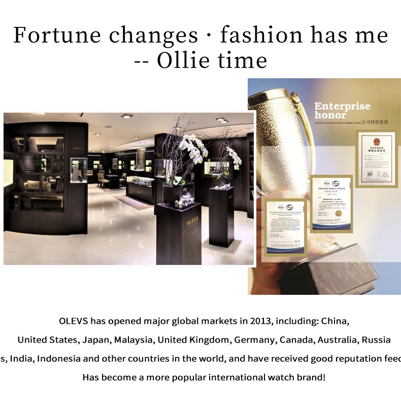 OLEVS Brand Watch Heart Shaped Waterproof Women's Quartz Watch 5580