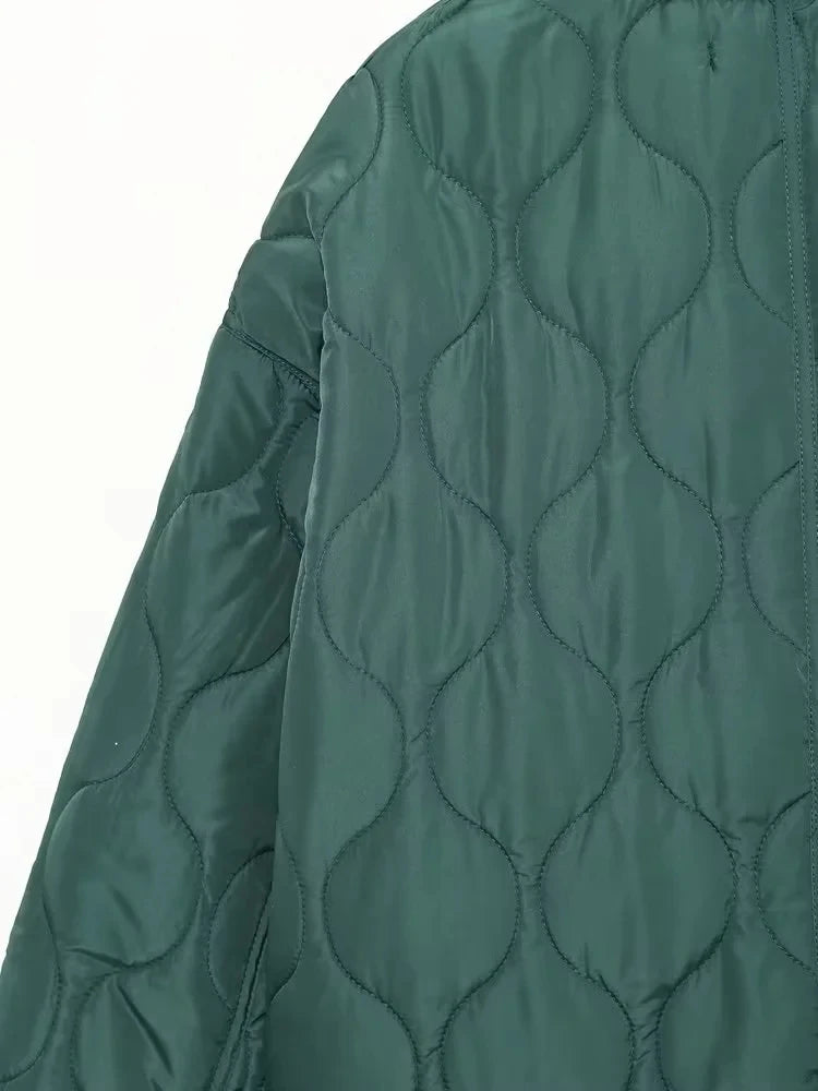 TRAFZA 2024 New Women Fashion Coat Long Sleeve Jackets With Drawstring Versatile Hight Street Outerwear Female Mujer Winter Coat