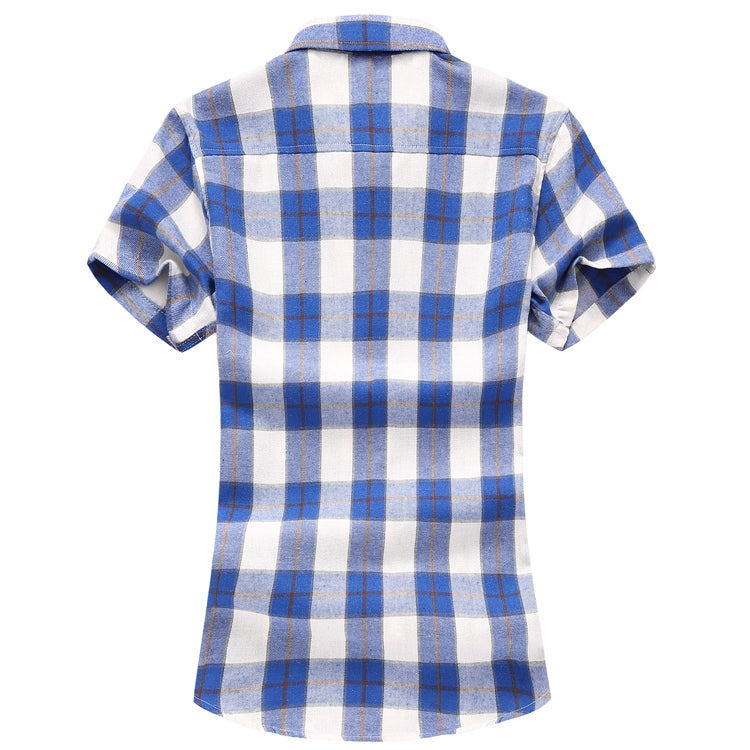Striped Plaid Short-sleeved Shirt Men's Single-breasted Square Collar Cotton Shirts Summer Fashion Casual Camisa Men Chemise 7XL