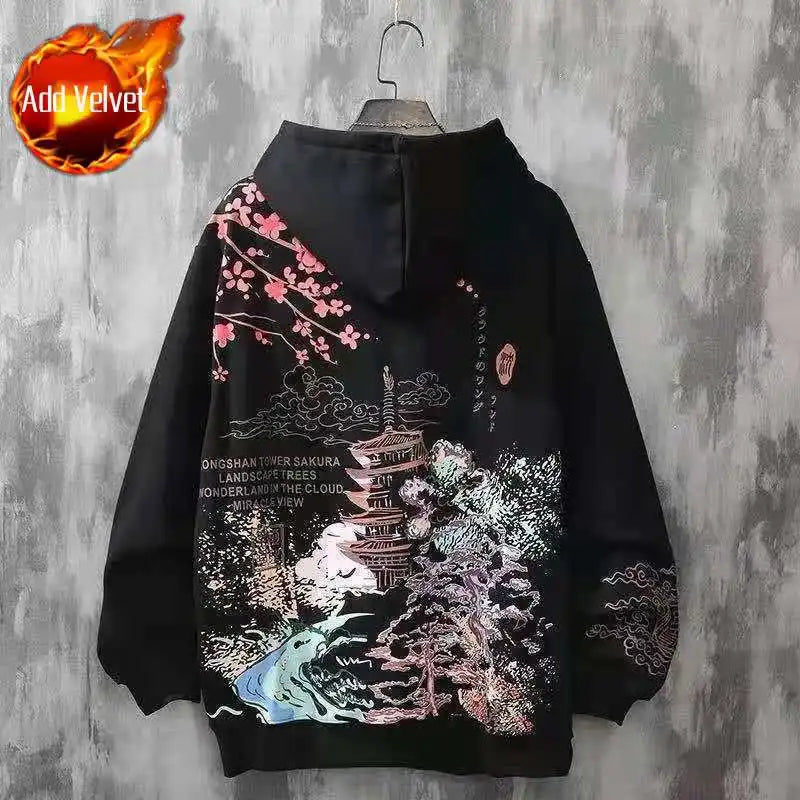 Black Tops Anime Graphic Essentials Hoodies Woman Aesthetic Korean Fashion Cute Hooded Sweat-shirts Streetwear Hoodie for Women