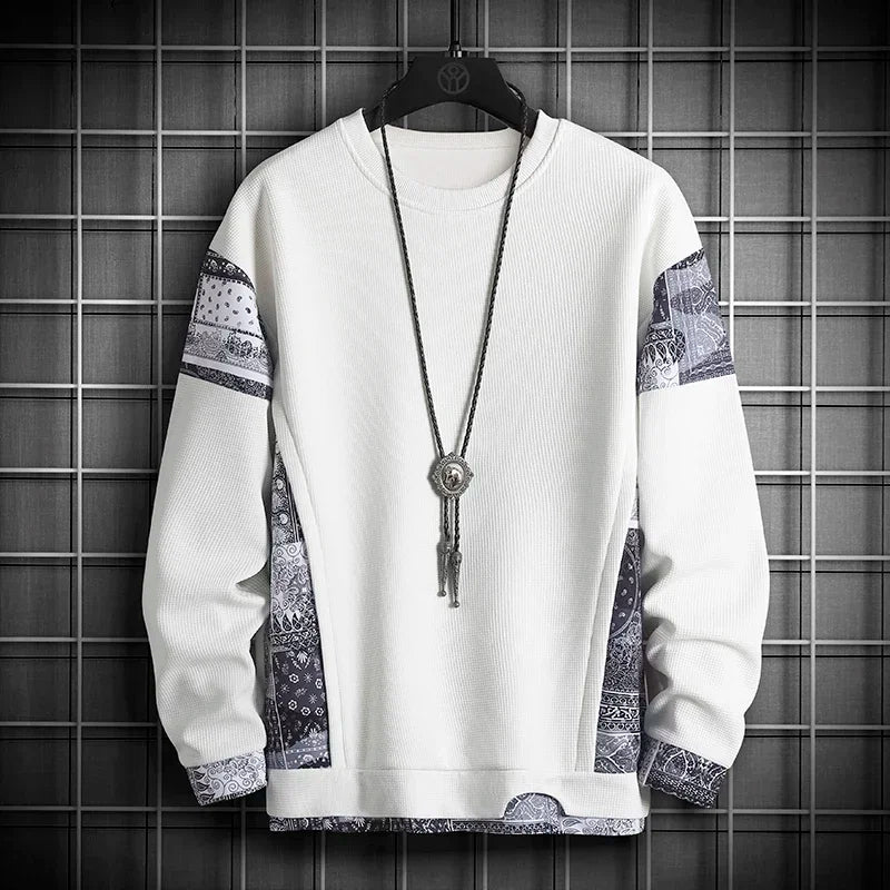 2024 New Mens Fashion Casual Hoodie Male Sportswear Pullover Patchwork Autumn Hoodie Sweatshirt Large Size Men Hip Hop Hoodies
