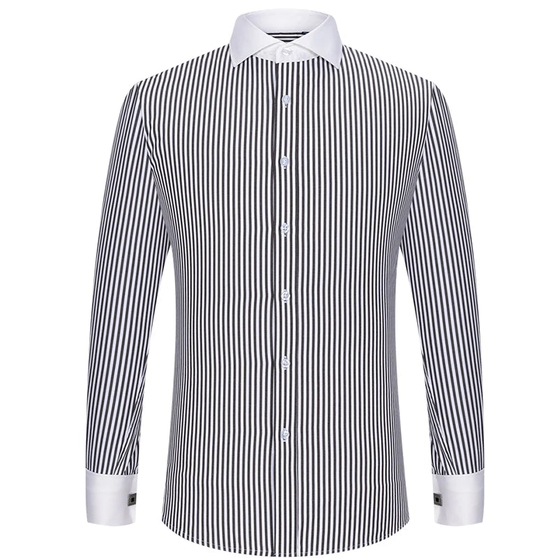 2023 French Cufflinks Suit Collar Korean Version Slim Fitting Shirt Long Sleeve Men's Tuxedo Party Wedding Shirts