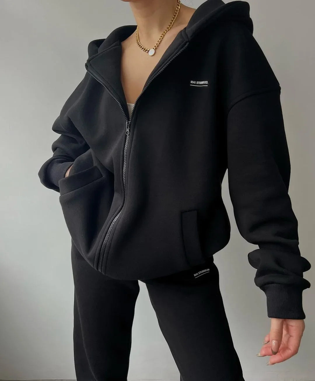 Women's Tracksuit Suit Autumn Fashion Warm Hoodie Sweatshirts Two Pieces Oversized Solid Casual Hoody Pullovers Long Pant Sets