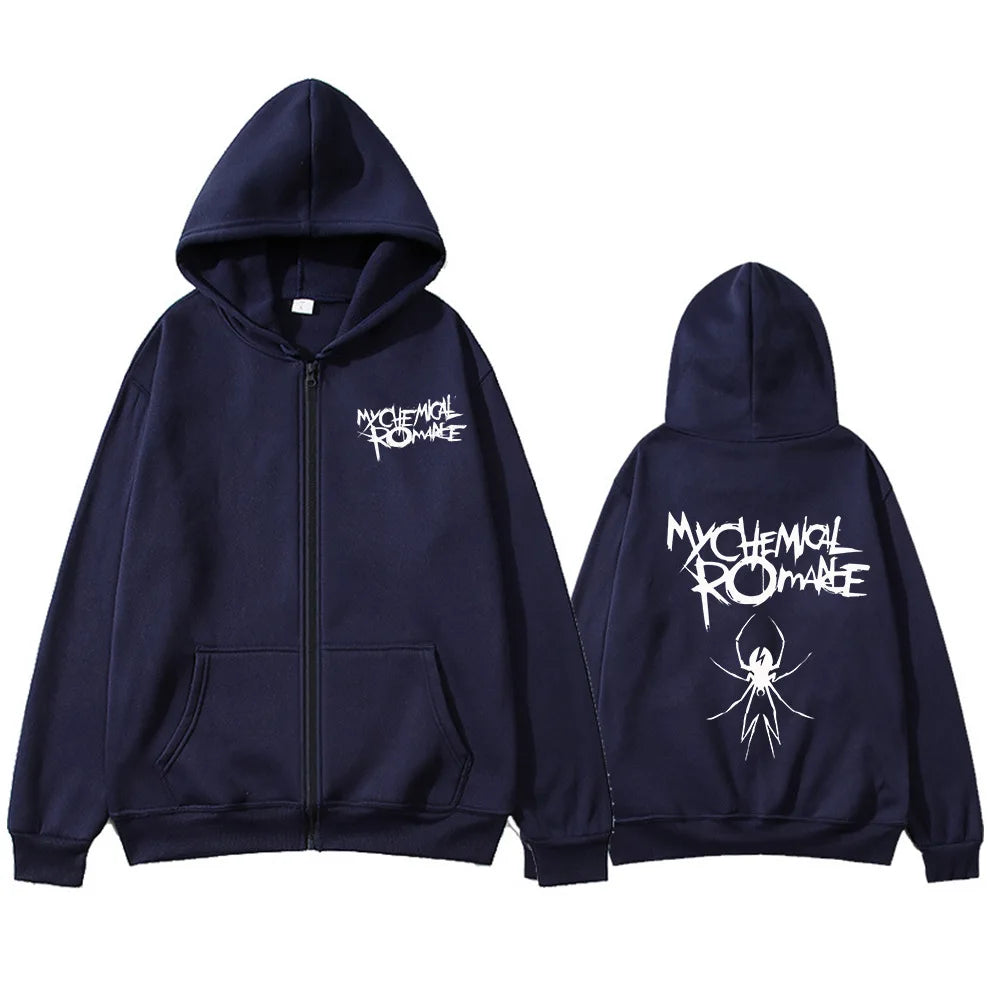 Rock Band My Chemical Romance Mcr Dead Zipper Hoodie Black Parade Punk Emo Zip Up Sweatshirt Men Fashion Vintage Hip Hop Hoodies