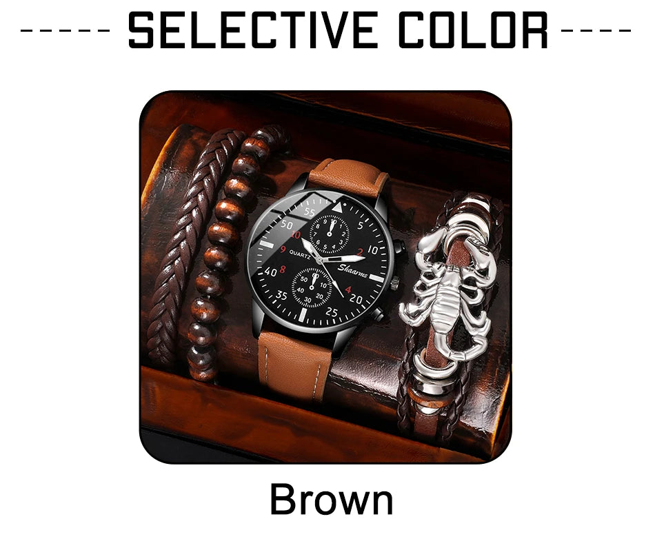 Fashion Mens Watches Luxury Casual Business Watch for Men Leather Strap Sports Big Dial Quartz Wrist Watch Relogio Masculino