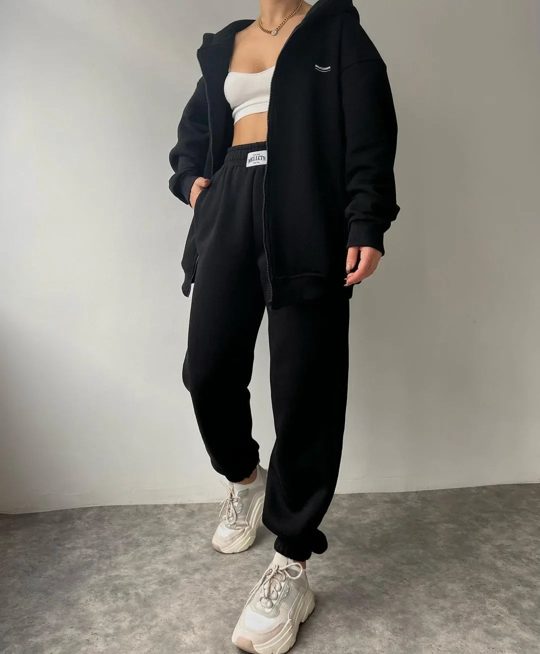Women's Tracksuit Suit Autumn Fashion Warm Hoodie Sweatshirts Two Pieces Oversized Solid Casual Hoody Pullovers Long Pant Sets
