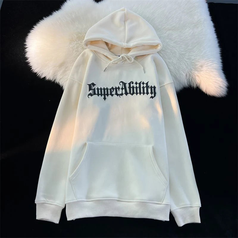 Harajuku Streetwear Sweatshirt Unisex Oversized Y2K Stars Printed Loose Hoodies for Men Grunge E-girls Autumn Winter Cute Tops
