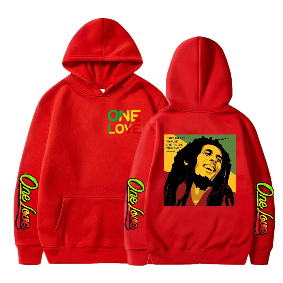 Rapper Bob Marley Hoodies Print Legend Reggae One Love Hoody Gothic Sweatshirts Men Women Fashion Sweatshirt Oversized Hoodie
