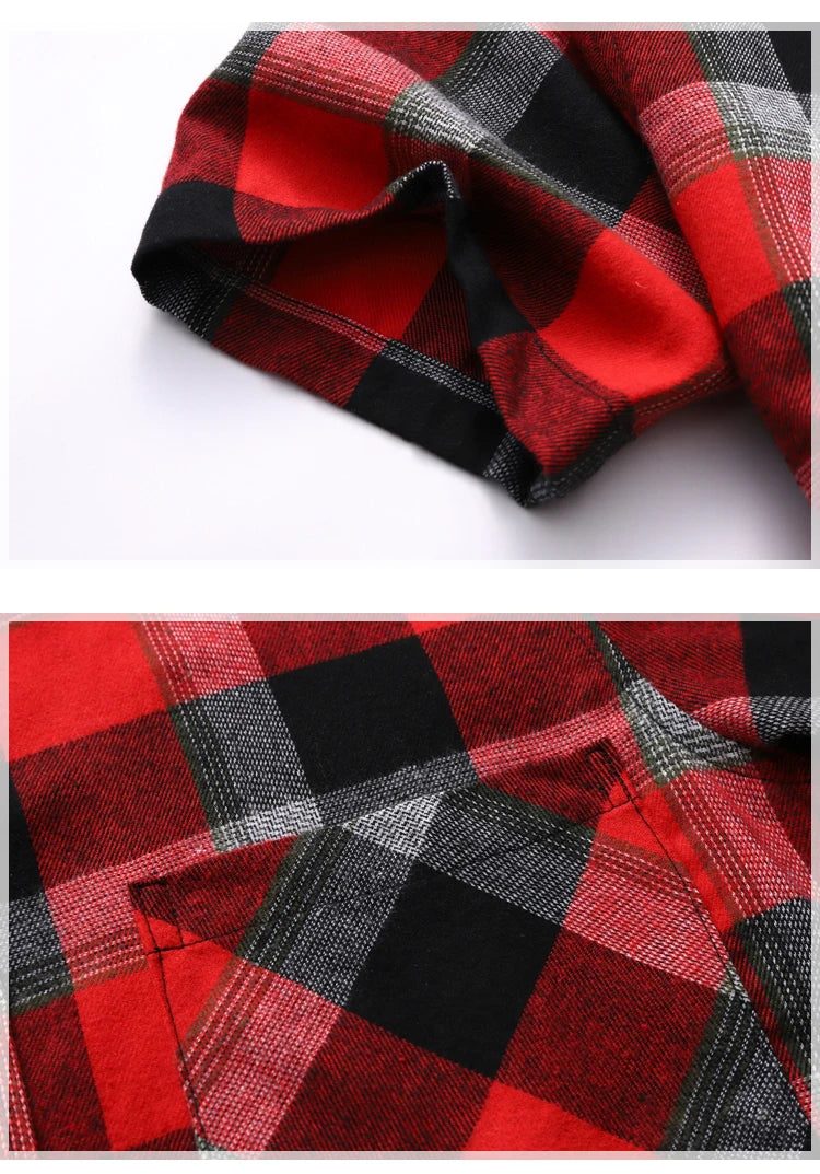 Striped Plaid Short Sleeved Shirt Men's Single-breasted Square Collar Cotton Shirts Summer Fashion Casual Camisa Men Chemise 7XL