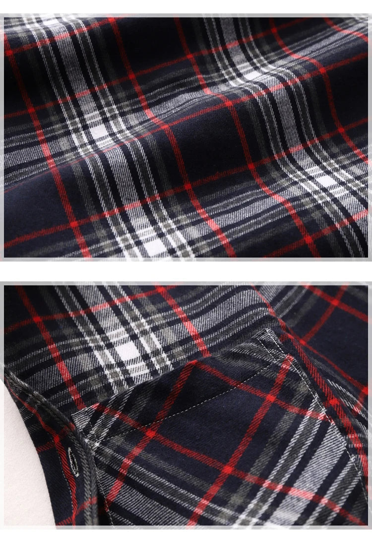 Striped Plaid Short Sleeved Shirt Men's Single-breasted Square Collar Cotton Shirts Summer Fashion Casual Camisa Men Chemise 7XL
